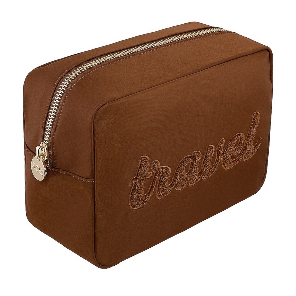 Stoney clover lane chocolate brown large homecoming pouch travel - Picture 3 of 3
